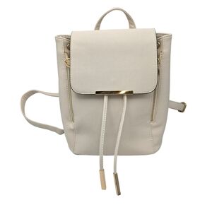 Wink Kangaroo Backpack Purse Bag Winter White Side Zippers Adjustable Straps